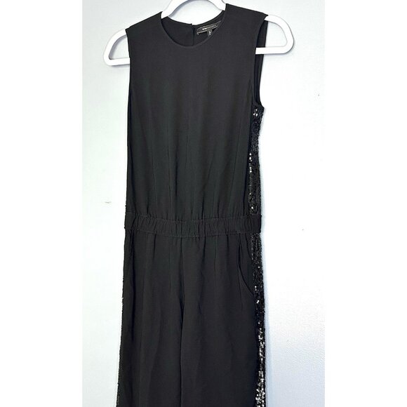 BCBGMAXAZRIA Mirabella Jumpsuit XS Open Back Sleeveless Sequins New Years Party - Picture 3 of 16